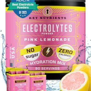 Key Nutrients Electrolytes Powder No Sugar Fresh Pink Lemonade