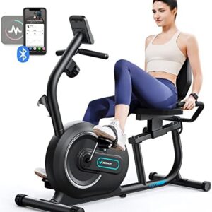Merach Recumbent Exercise Bike For Home With Smart Bluetooth And