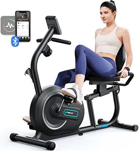 Merach Recumbent Exercise Bike For Home With Smart Bluetooth And