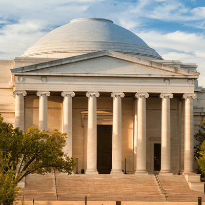 National Gallery Of Arts, Smithsonian, Washington Monument On The Reflecting Pool At Dawn, Washington Dc