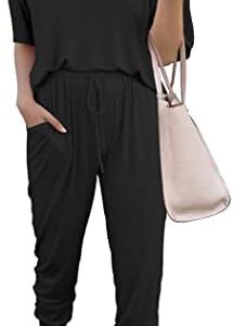 Prettygarden Women's Two Piece Outfit Short Sleeve Pullover With Drawstring