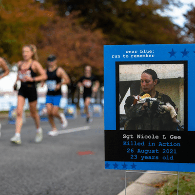 Runners At Mcm Run Blue Mile