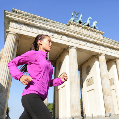 Running Woman Brandenburg Gate Berlin