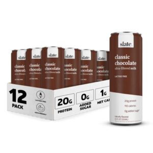 Slate Milk High Protein Shake, Classic Chocolate, 20g Protein,