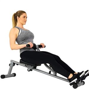 Sunny Health & Fitness Compact Adjustable Rowing Machine With 12