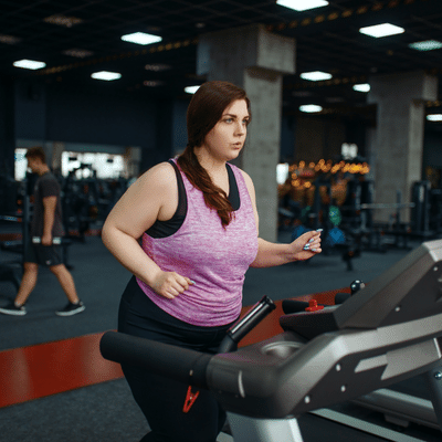 Woman On Treadmill